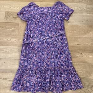 India Collection Emerson Fry India Sundress Maxi Violet/Purple Wildflower XS/S